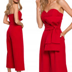 Made of Emotion Women's elegant jumpsuit with corset, red