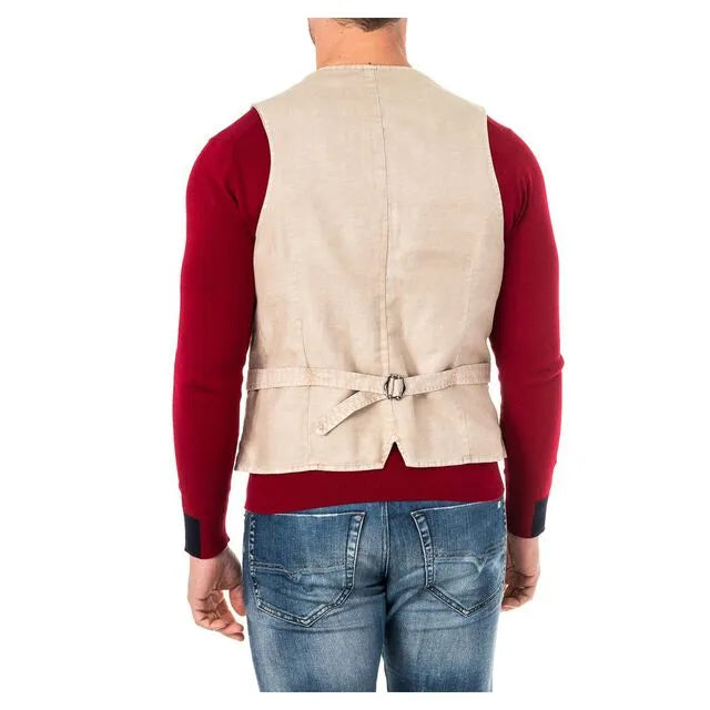 La Martina men's elegant knitted vest with adjustable belt