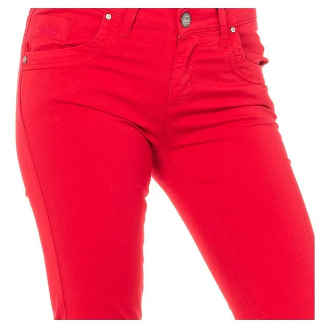 La Martina Women's cotton skinny pants, red