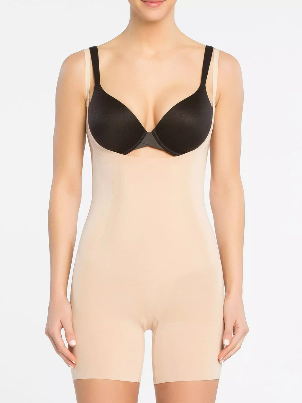 Дамско оформящо боди SPANX Two-Timing с отворен бюст, бежово