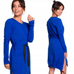 Be Wear Women's cotton dress with long sleeves, dark blue