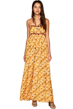 Pepe Jeans Women's cotton summer dress, yellow with print