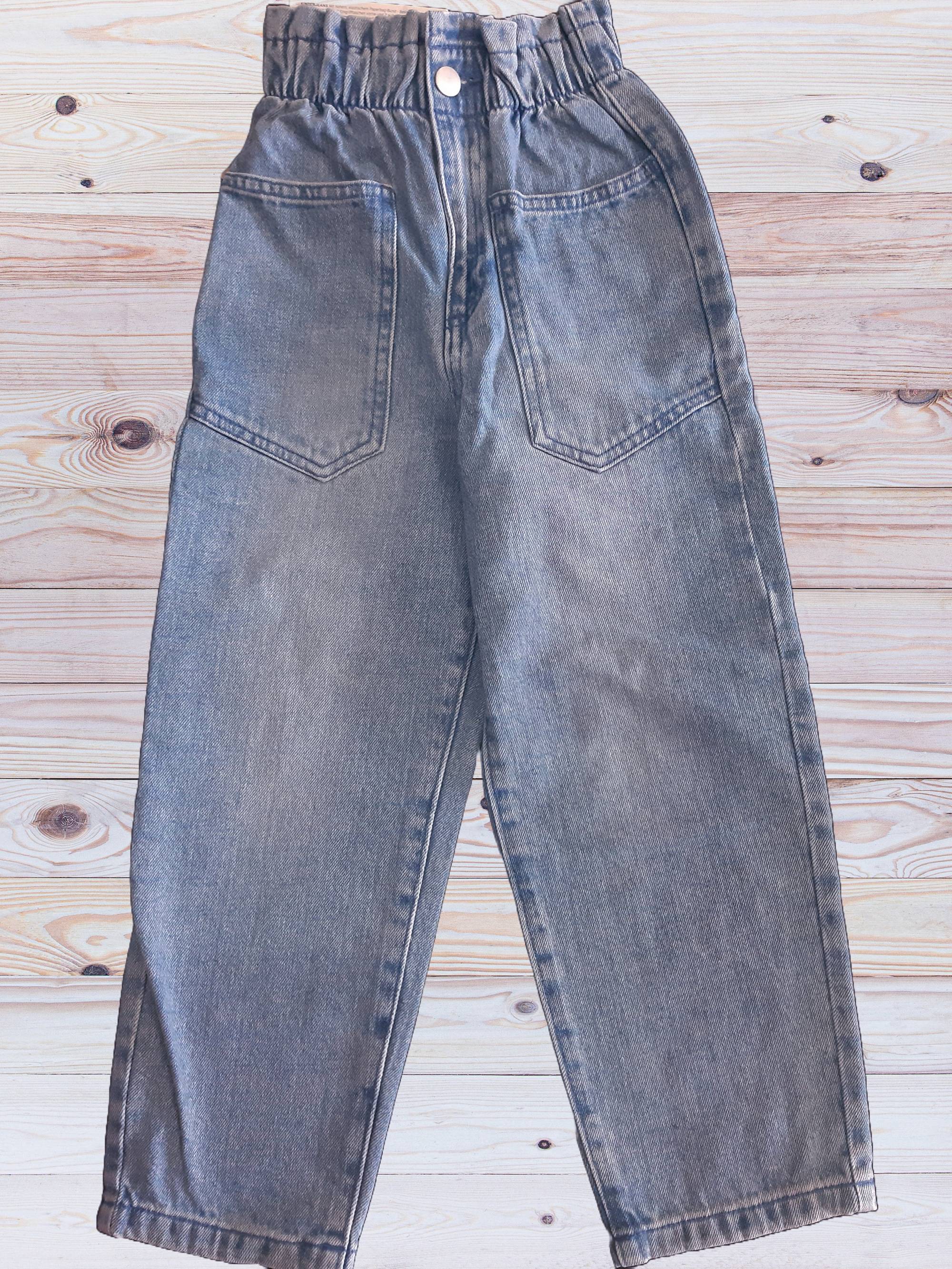 Children's cotton jeans, light blue