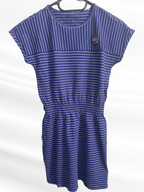 Children's cotton dress, blue with white stripes 