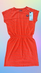 Children's sleeveless cotton dress, orange 