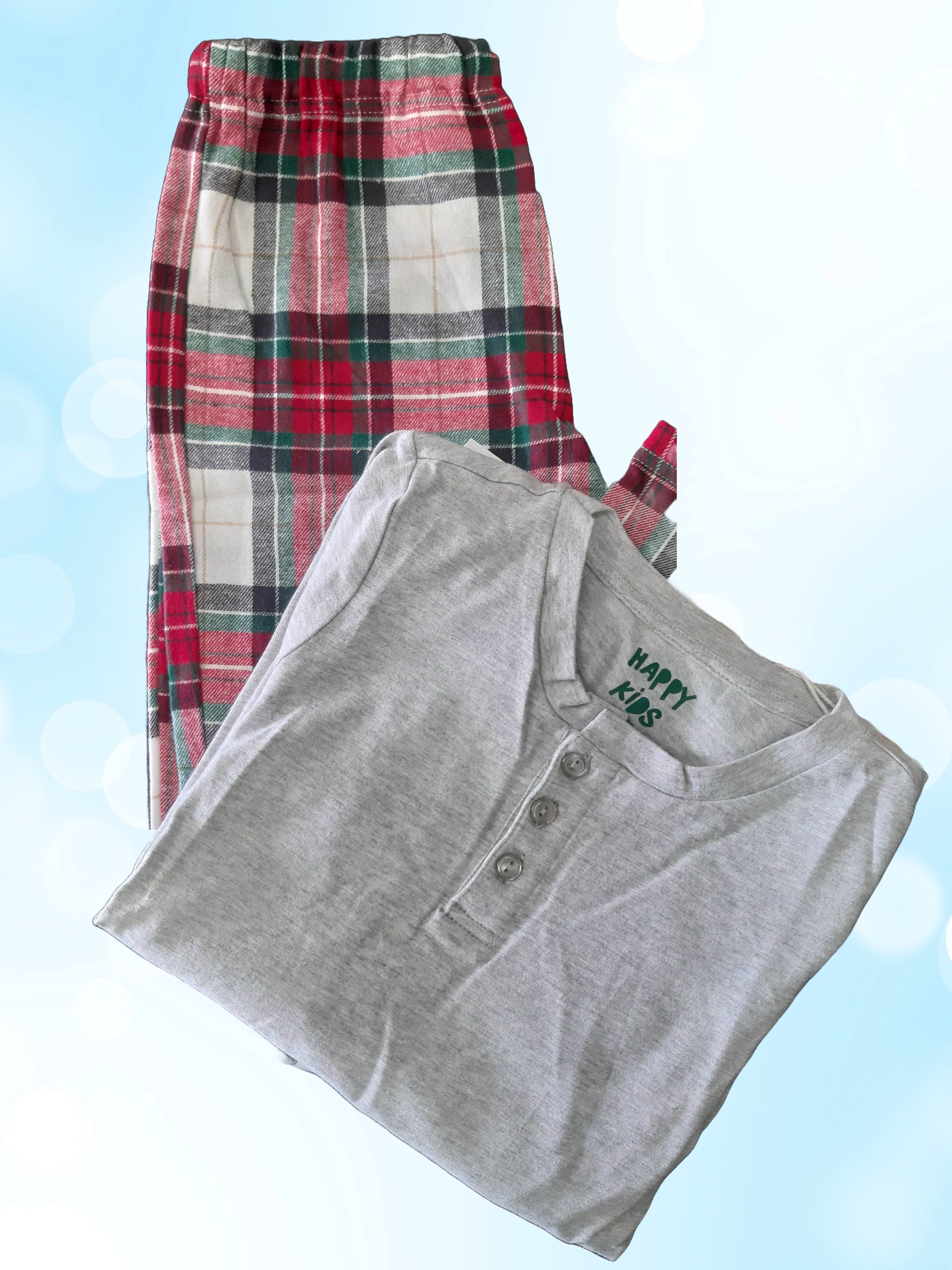 Children's cotton pajamas for boys, gray/multicolored