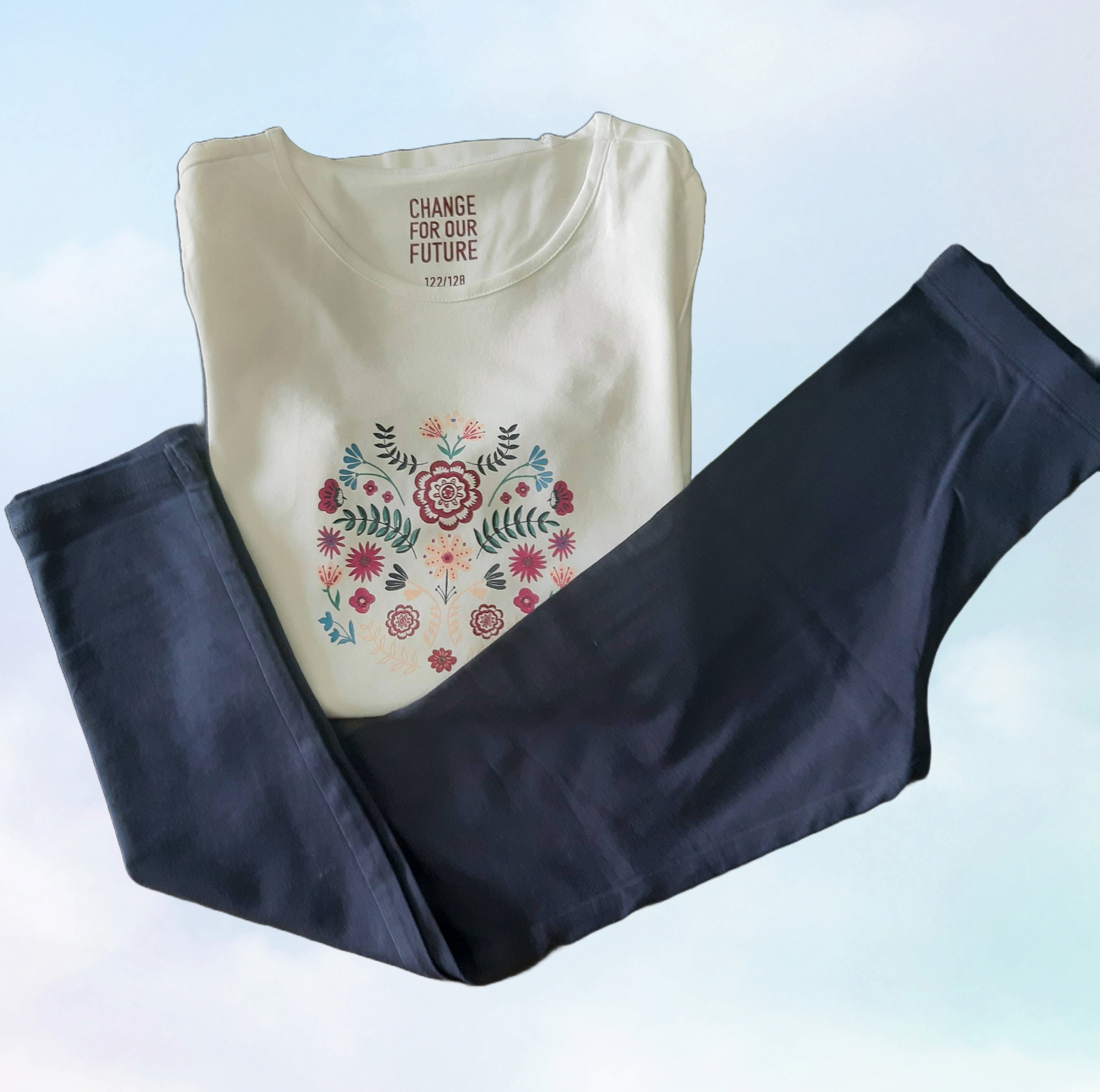 Set of 2 children's pajamas made of organic cotton 
