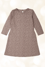 Children's cotton dress, pink with print 