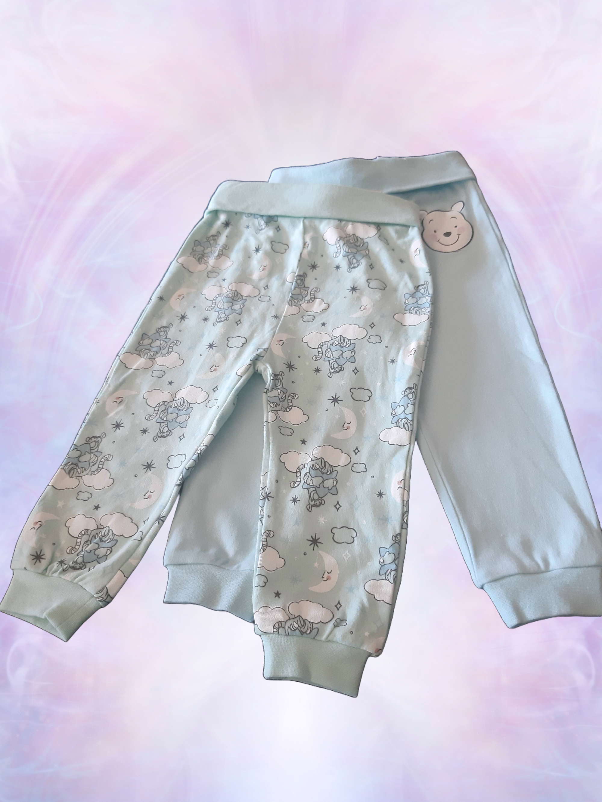 Disney Baby 2 pcs. Children's cotton pants, blue and green with print