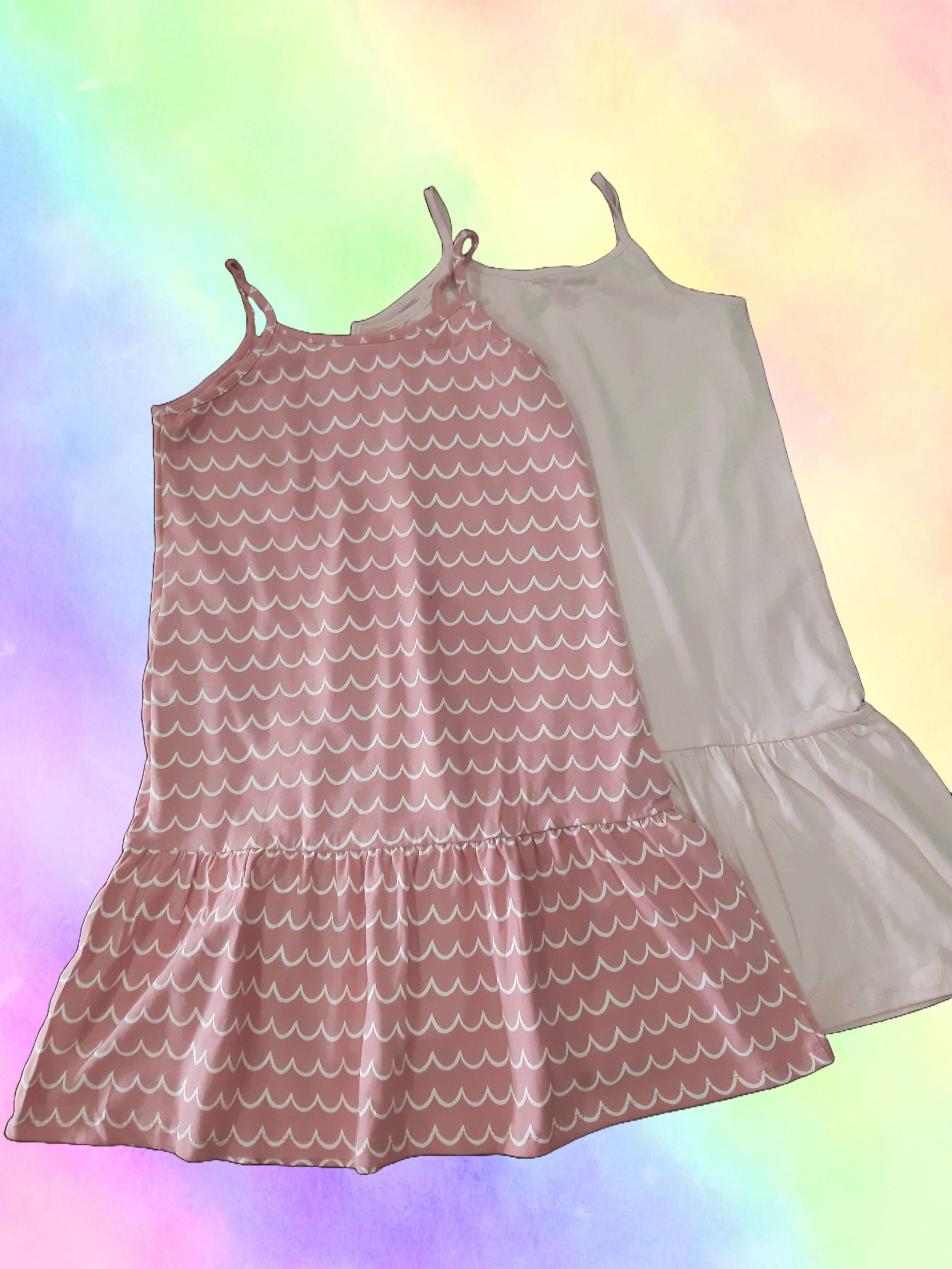 Set of children's cotton dresses, pink 
