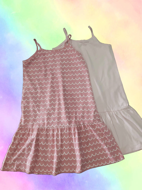 Set of children's cotton dresses, pink 