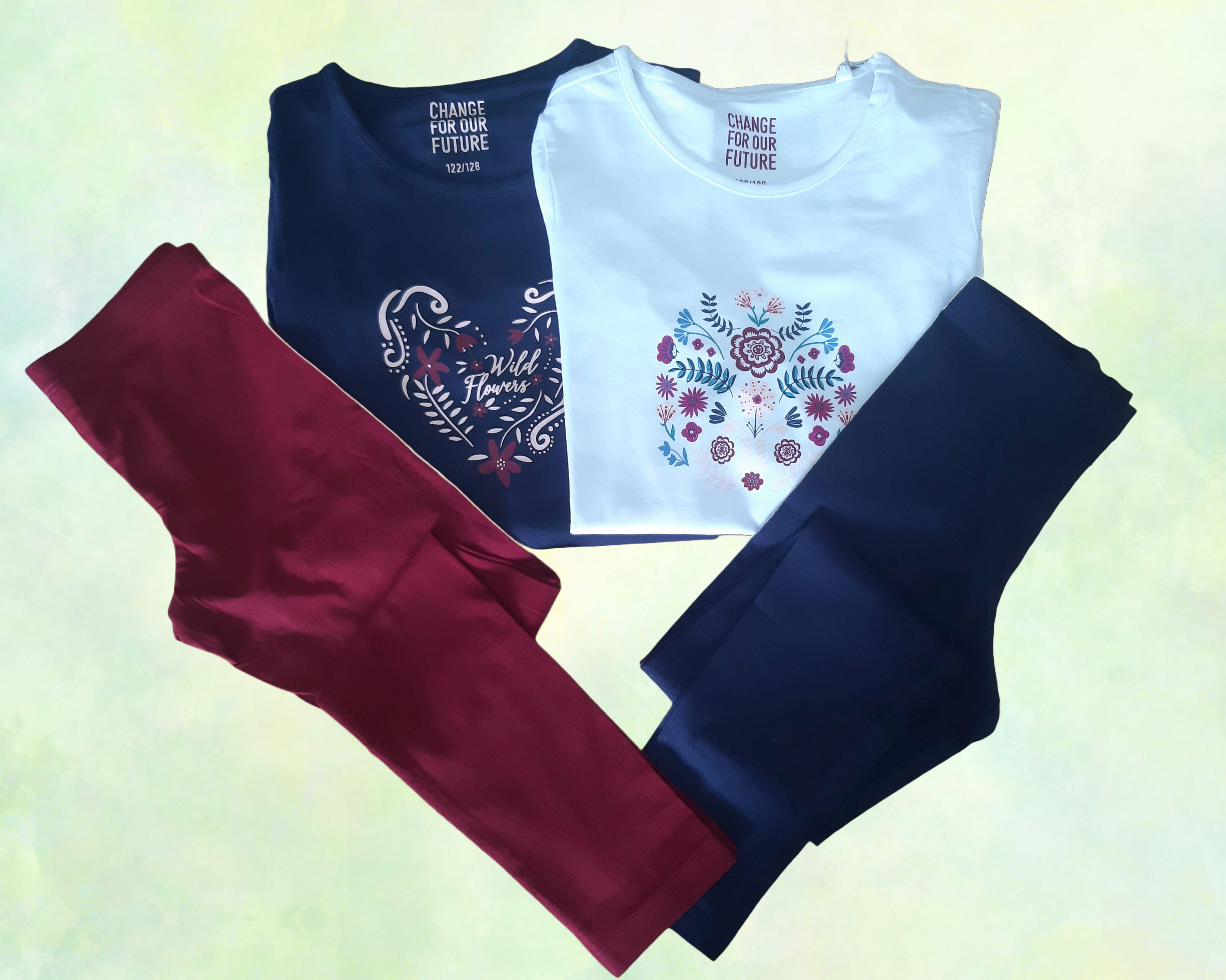 Set of 2 children's pajamas made of organic cotton 