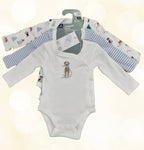 Set of 2 children's long-sleeved T-shirts, blue 