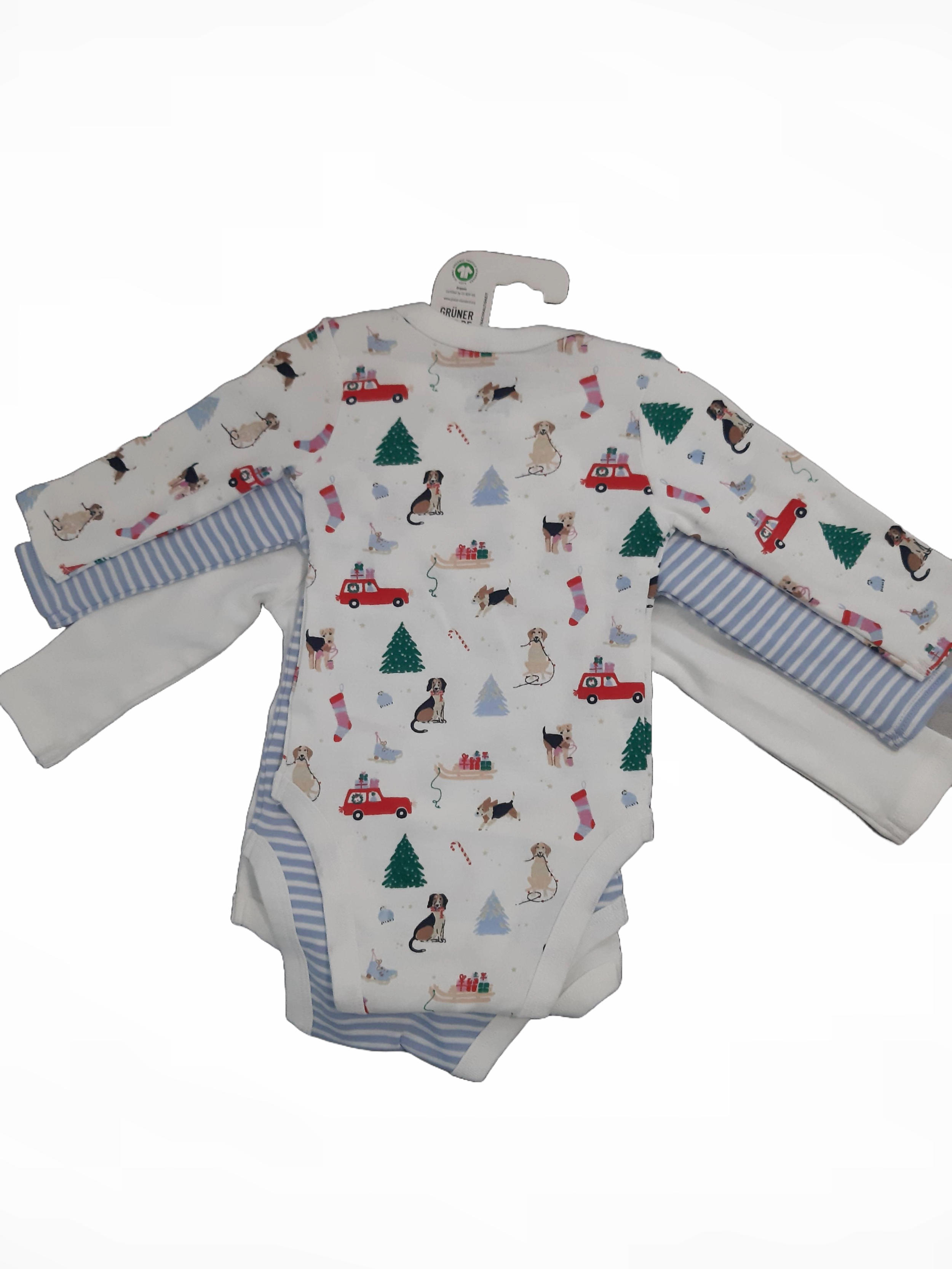 Set of 2 children's long-sleeved T-shirts, blue 