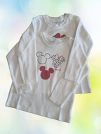 Disney Baby 2 pcs. Mickey and Minnie Mouse children's cotton blouses, white