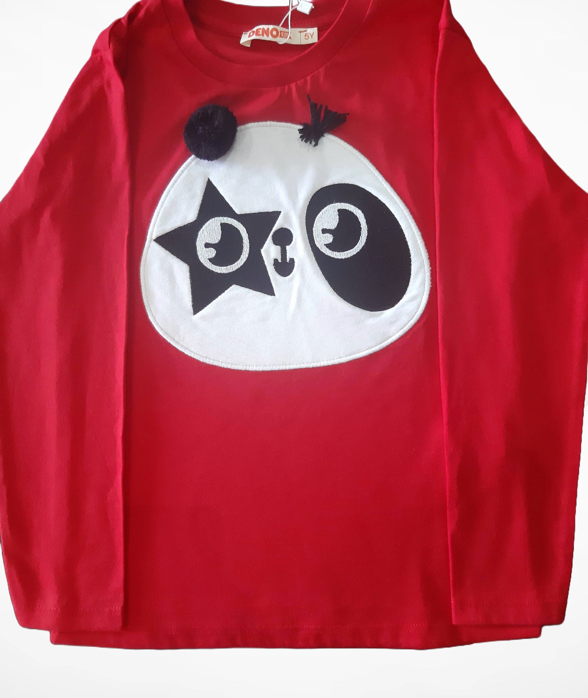 Children's cotton blouse, red with print