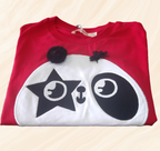Children's cotton blouse, red with print