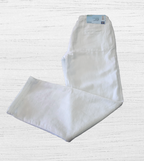 Children's linen and cotton pants for girls, white 
