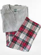 Children's cotton pajamas for boys, gray/multicolored