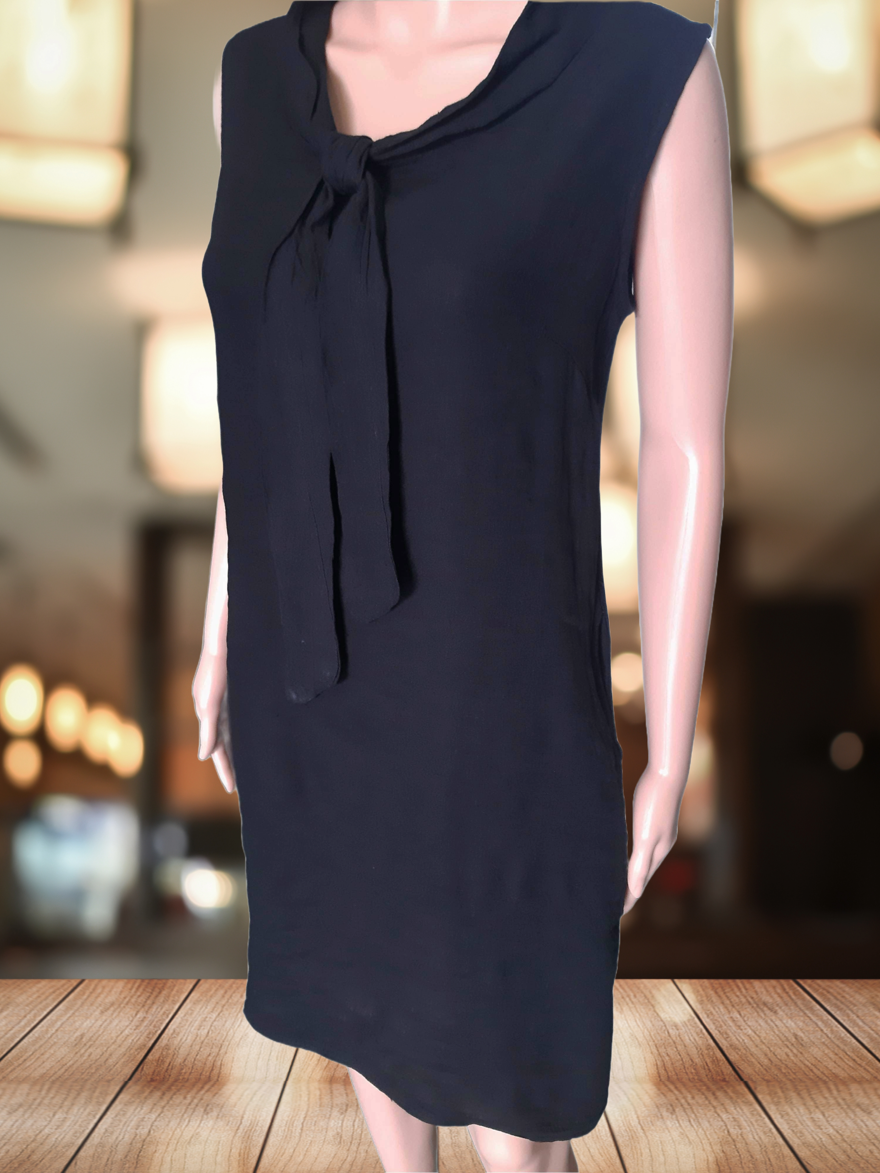 Summer linen dress in black, collection 2025