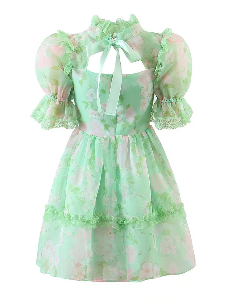 Yvonne &amp; Love Children's formal dress, green with flowers