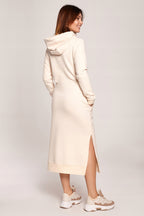 Be Wear Women's sporty-elegant cotton dress with hood, ecru