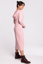Be Wear Women's sporty-elegant cotton dress with hood, pink
