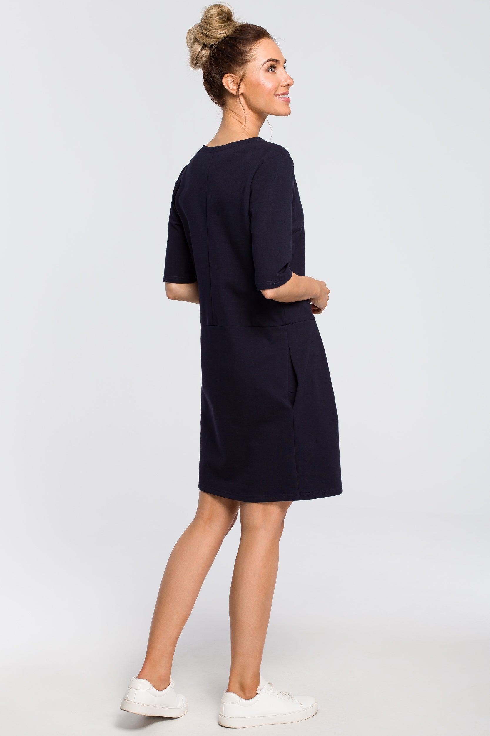 Made of Emotions Women's knitted cotton dress, blue