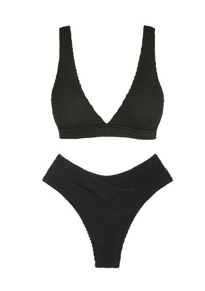 Zaful Swimsuit with embossed structure season 2025, black