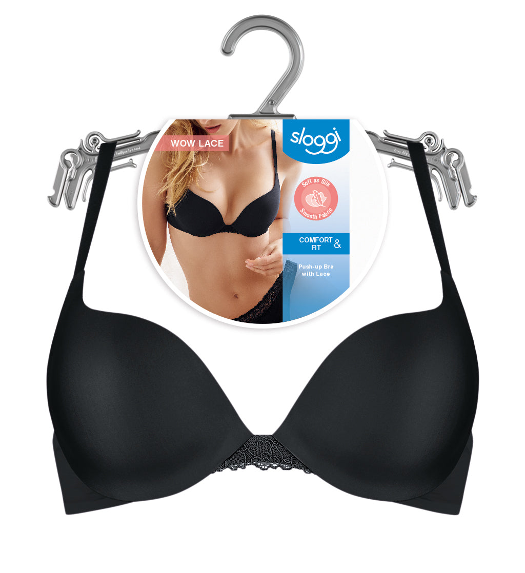 Дамски сутиен с банели Sloggi push-up ефект, черен