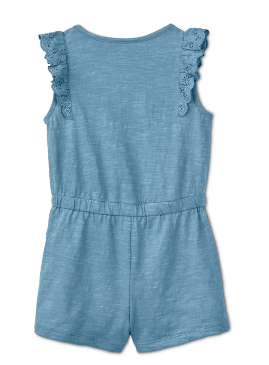 Cotton jumpsuit for girl, blue