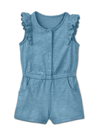 Cotton jumpsuit for girl, blue
