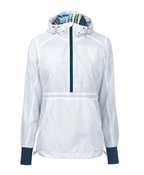 Дамско спортно ветроустойчиво яке с качулка, бяло