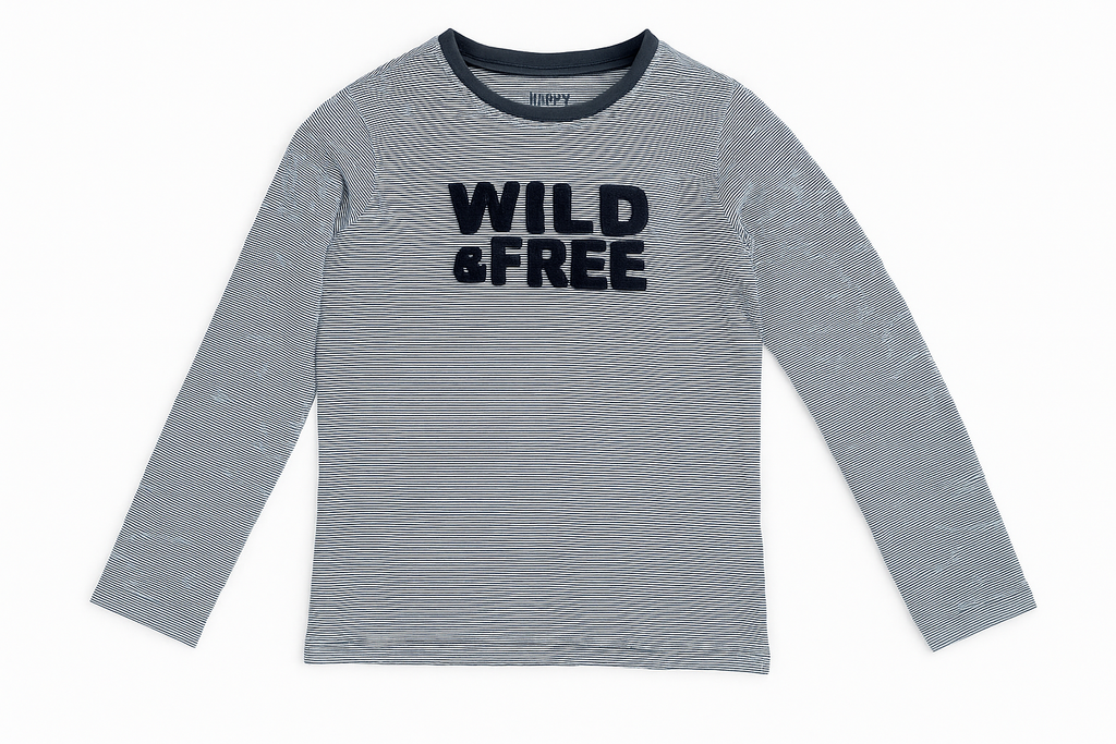 Set of 2 children's long-sleeved T-shirts, blue 