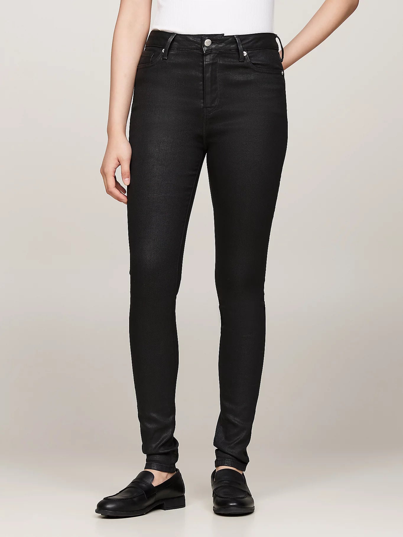 HILFIGER DENIM Women's cotton skinny elastic jeans, black