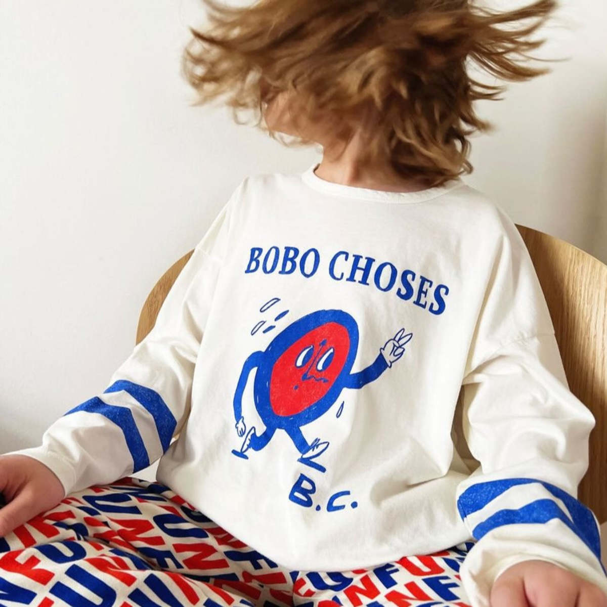 Children's cotton blouse Bobo Choses, white with print