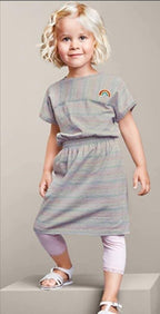 Children's cotton dress, gray 