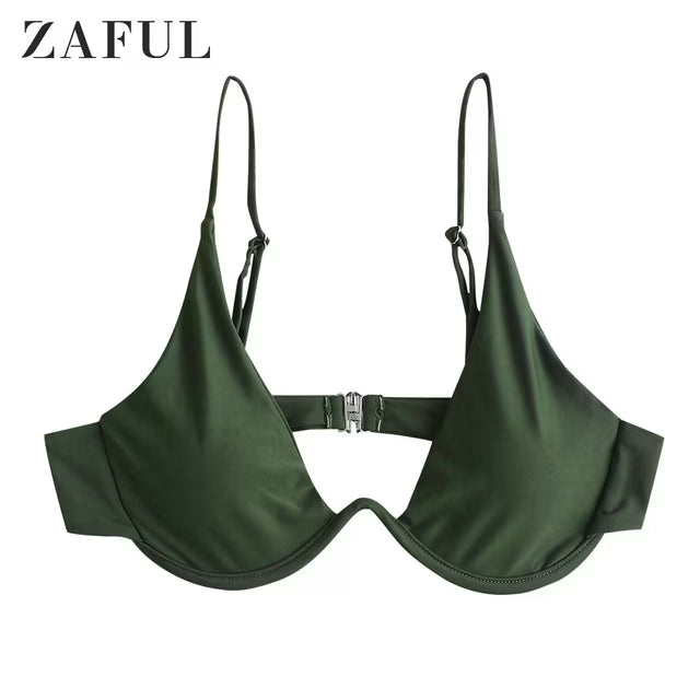 Zaful Underwired Swimsuit Season 2025, Dark Green