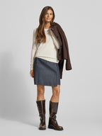 Дамски кашмирен пуловер нова колекция Есен-Зима 2025, цвят екрю