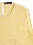Set Summer pleated mid-length dress, yellow