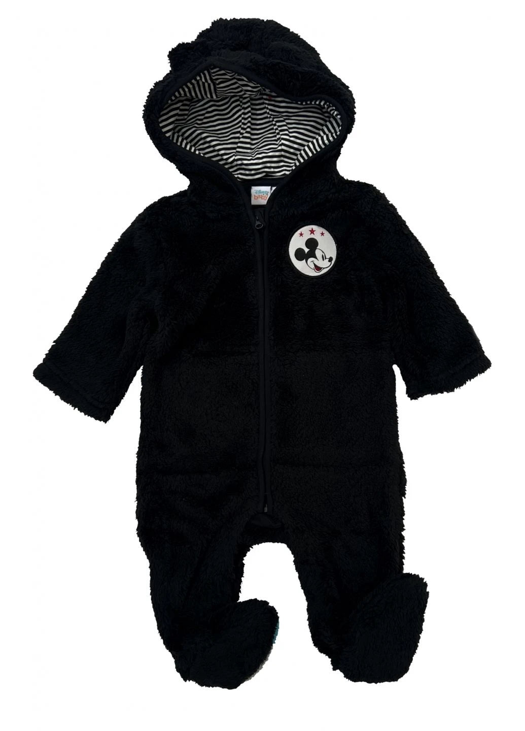 Disney Baby Children's plush jumpsuit with Mickey Mouse print, black