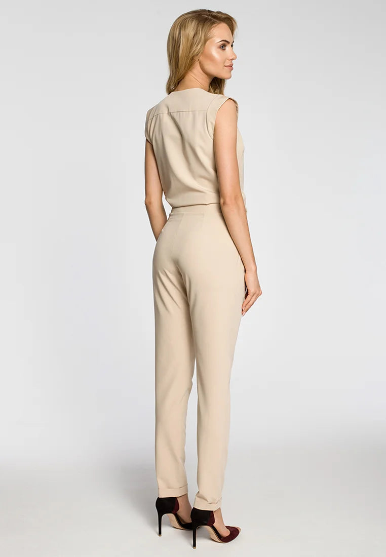 Made of Emotion Women's elegant jumpsuit, nude color