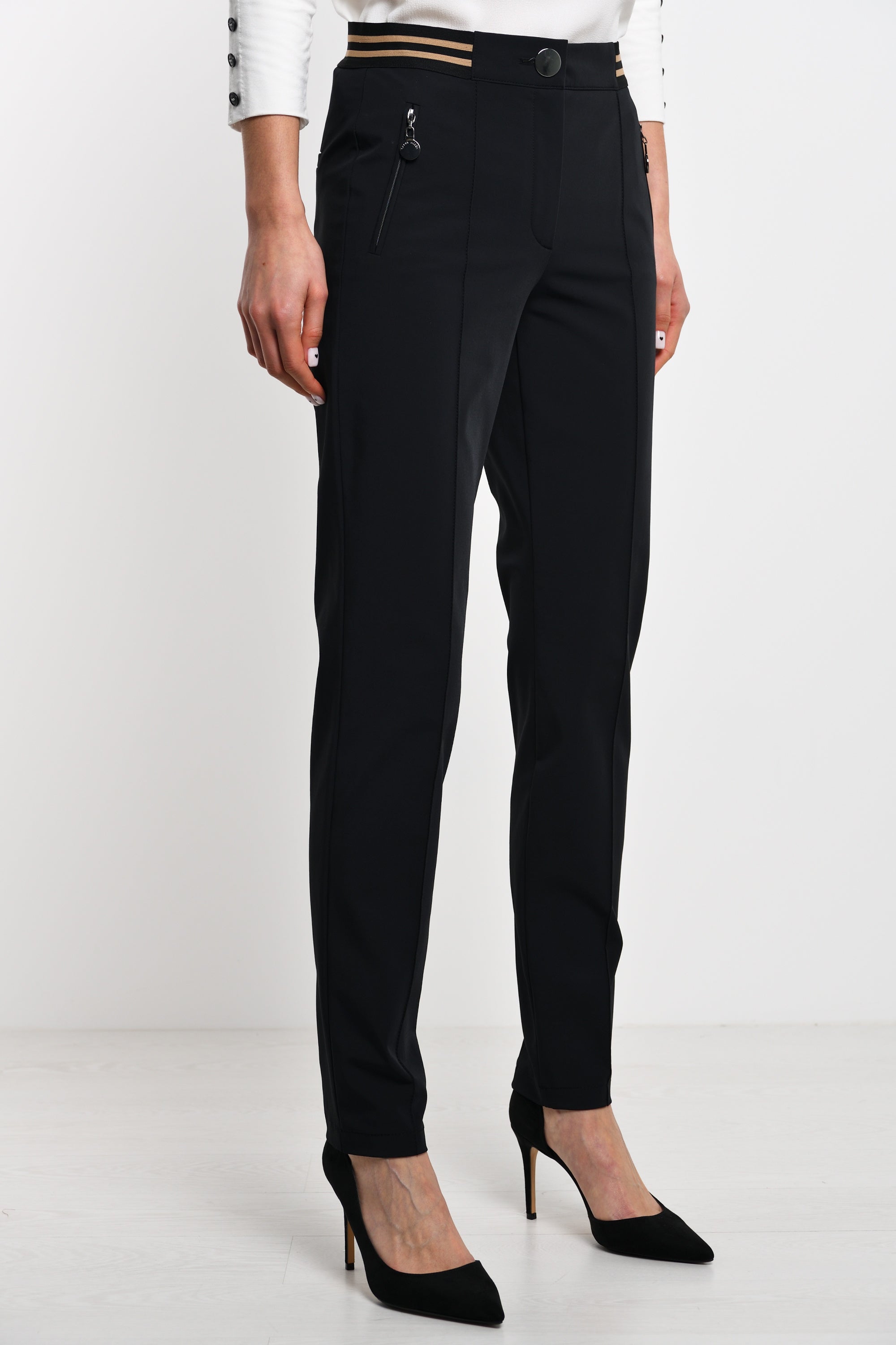 GERRY WEBER Women's cotton trousers, black