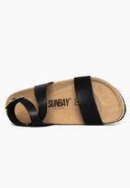 Women's black sandals SUNBAY