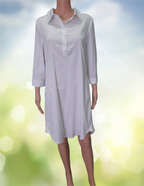 JETTE Cotton shirt-dress in sporty-elegant style, snow white