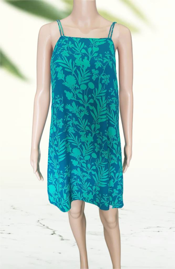 Khujo floral summer dress, blue-green