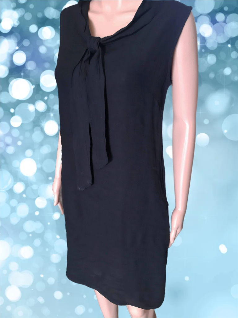 Summer linen dress in black, collection 2025