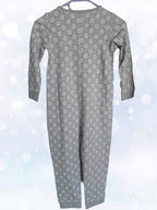 Children's cotton one-piece pajamas, gray