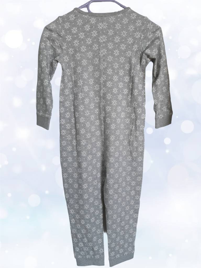 Children's cotton one-piece pajamas, gray