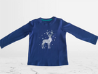 Children's cotton pajamas for boys, dark blue with print